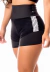 Short Fitness Academia Preto com Tela Dry Fit e Elástico Branco Cintura Alta, Conforto e Estilo Exclusivos para Seu Treino