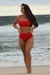 Biquíni Top e Calcinha Cintura Alta Vermelho Le Paradis - A Combinação Perfeita de Estilo e Sustentação