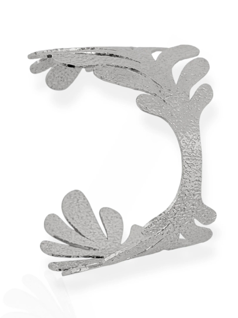 Bracelete Ramo Folheado na Prata Aço inoxidável texturizado