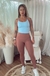 Conjunto Top Azul e calça Marrom