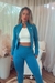 Conjunto Trio Calça + Top + Casaco ( Azul) - comprar online