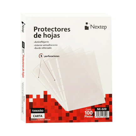 Mica Nextep Económica Protector Hoja Carta Caja 100 Pzas