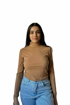 Imagen de Camiseta Manga Larga Cuello Alto Morley Básica Casual Mujer