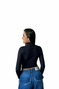 Remera Camiseta Algodón Lisa Cuello Alto Básica Cómoda Casual Mujer Termica - tienda online
