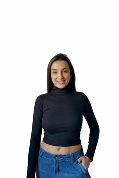 Remera Camiseta Algodón Lisa Cuello Alto Básica Cómoda Casual Mujer Termica - Tienda Madu