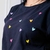 T shirt preta com Corações Coloridos bordados
