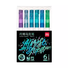 MARCADOR DELI ACRÍLICO GLITTER METÁLICO X6 - comprar online