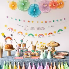 Deco torta arcoiris pastel en internet