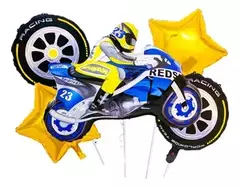 Set de globos moto carrera