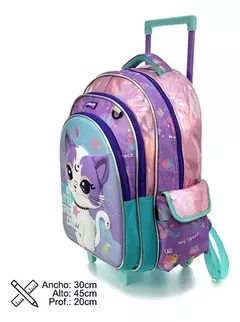 MOCHILA CON CARRO GATITO 18" PHI PHI - Tarjelandia Center