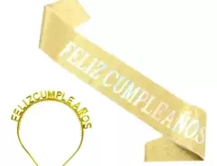 Set Vincha y Banda "Feliz Cumpleaños" en internet