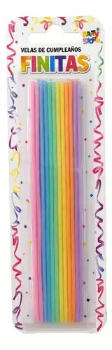 Velas de cumpleaños finitas torneadas x24 - tienda online