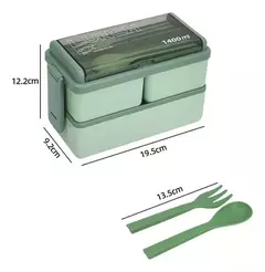 Lunchera Plástica con Cubiertos 1400ml - comprar online