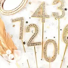 Topper de Número con Strass Acrílico