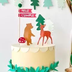 Deco torta bosque animalitos