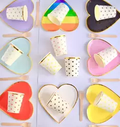 Plato Corazón C/Borde Dorado - comprar online