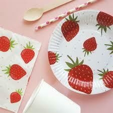 PLATO POLIPAPEL FRUTILLAS X6 - comprar online