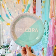 Plato de Polipapel Celebra Aqua - comprar online