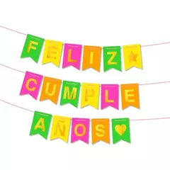 Banderin de Feliz Cumpleaños Multicolor Fluo - comprar online