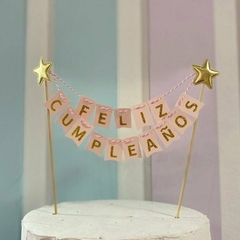 Topper de Guirnalda Feliz Cumpleaños C/ Estrellas - comprar online