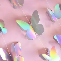Mariposa 3D Iridiscente Adhesiva x 12 - comprar online