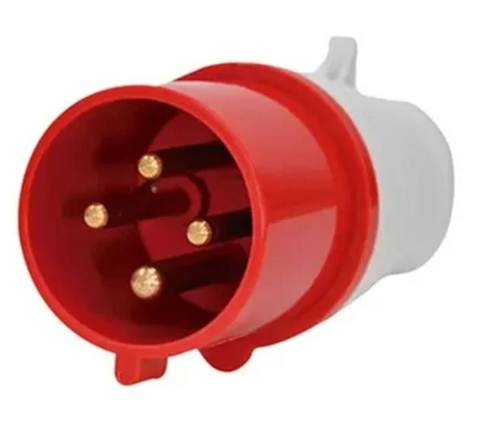 Plugue Industrial JNG | MGI-014 | 3P+T | 16 Amperes | 380V | 6H | Vermelho | IP44