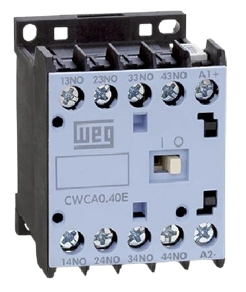 Mini Contator Auxiliar WEG Azul | CWCA0-04-00V15 | 10 Amperes | 110Vca | 4 Nf
