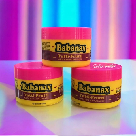1 un -Mascara hidratante babanax tutti-frutti para cabelos danificados e sem vida 250 g