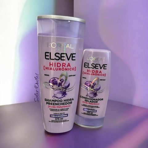 Kit L'Oréal Paris Elseve Shampoo 400ml + Condicionador 400ml Elseve Hidra Hialurônico