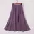 Imagem do Vestido de Alta qualidade de linho de algodão maxi saia das mulheres casual elástico de alta cintura plissada