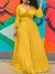 Vestido maxi chiffon plissado feminino, vestidos de festa de aniversário, manga comprida - comprar online