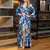 Vestido - outono e inverno nova moda sexy decote em v cintura impressão - comprar online