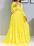 Vestido maxi chiffon plissado feminino, vestidos de festa de aniversário, manga comprida na internet