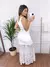 Vestido / Decote v / alça / renda /BRANCO/PRETO/