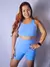 Conjunto Gabi – Top com Alças Transpassadas nas Costas e Short de Alta Compressão - Azul Bebê - comprar online
