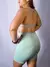 Conjunto Fitness Power com Top Cruzado e Short Modelador - Verde Menta na internet