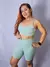 Conjunto Fitness Power com Top Cruzado e Short Modelador - Verde Menta - comprar online