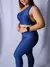 Conjunto Sculpt Canelado com Top Assimétrico e Legging Cintura Alta - AZUL MARINHO - Use Maya Fitwear | Moda Fitness Feminina | Roupas Fitness Premium