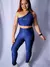Conjunto Sculpt Canelado com Top Assimétrico e Legging Cintura Alta - AZUL MARINHO - comprar online