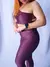 Conjunto Sculpt Canelado com Top Assimétrico e Legging Cintura Alta - VINHO - Use Maya Fitwear | Moda Fitness Feminina | Roupas Fitness Premium