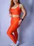 Conjunto Velvet Glow de Alças Cruzadas nas Costas - Laranja - Use Maya Fitwear | Moda Fitness Feminina | Roupas Fitness Premium