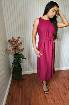 Vestido Alfaiataria Midi com Cinto (Deluxe) na internet