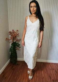Vestido Midi Linho Bordado - comprar online