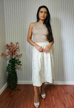 Saia Midi Linho Bordado (Lolita) - comprar online