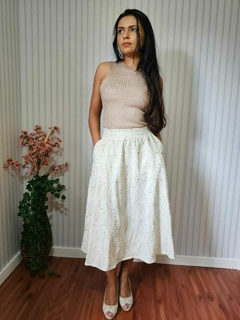 Saia Midi Linho Bordado (Lolita) na internet