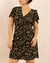Vestido negro con flores pequeñas