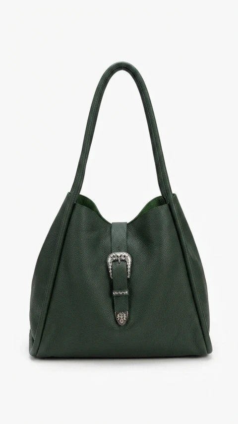 Bolsa verde militar con hebilla