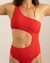 Traje de baño completo rojo en internet
