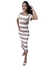 Vestido Longo em Modal Listrado