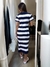 Vestido Longo em Modal Listrado